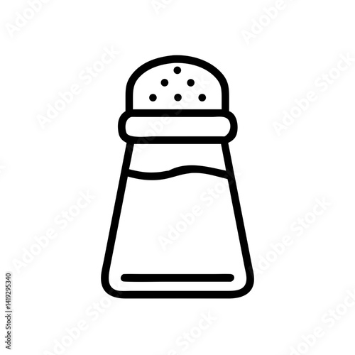 Salt Shaker Icon Minimalist Design in Black and White  