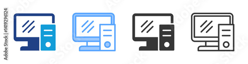 Computer icon set multiple style collection