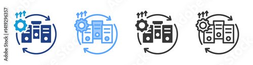 Modernization icon set multiple style collection