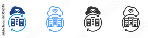 Automation icon set multiple style collection