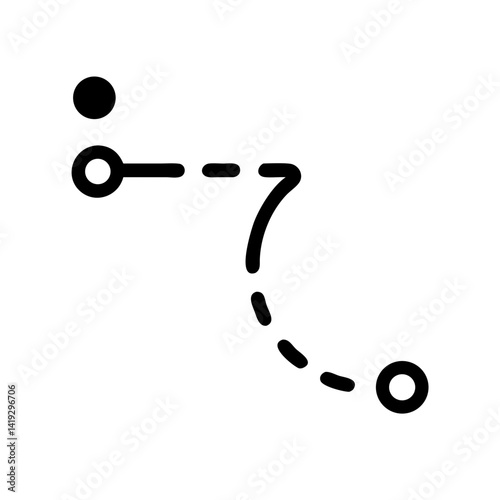 connection path icon for network, navigation, and data flow – flat stroke icon for apps and websites
