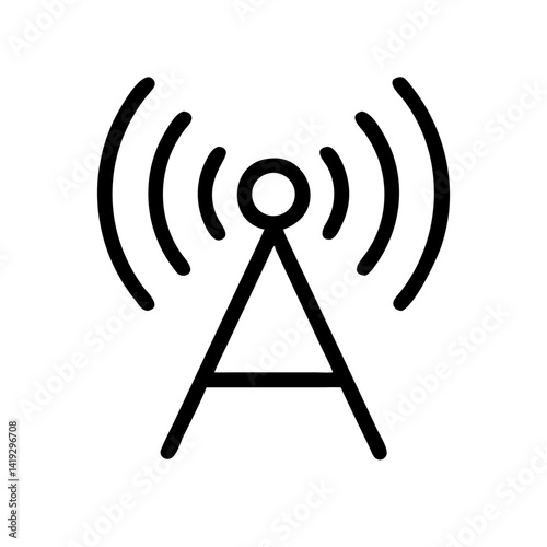 wireless signal icon for internet, communication, and connectivity – flat stroke icon for apps and websites
