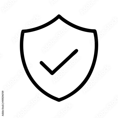 security shield icon for protection, verification, and trust – flat stroke icon for apps and websites
