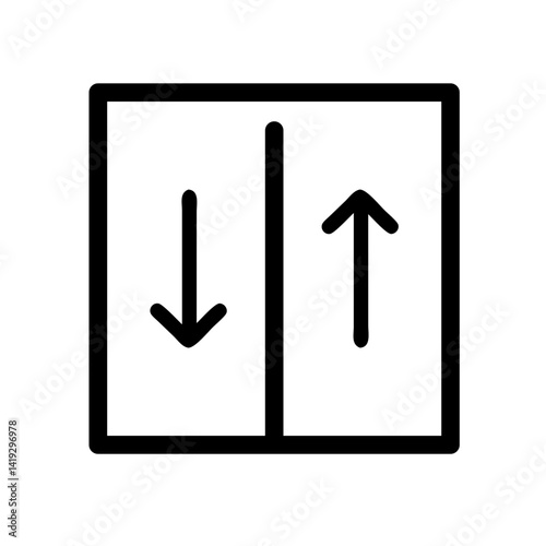 elevator vector icon for building navigation, accessibility signage, and transportation systems
