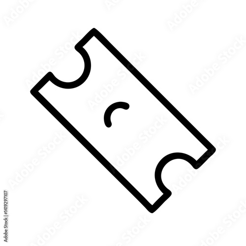 ticket vector icon for event admissions, travel bookings, and digital pass systems, flat stroke icon for apps and websites
