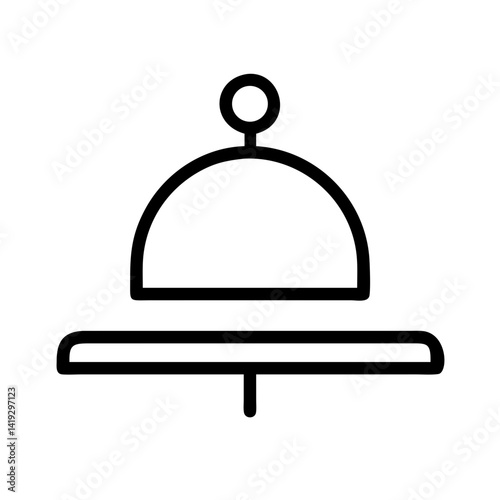 reception bell vector icon for hotel check-in desks, service counters, and hospitality applications, flat stroke icon for apps and websites
