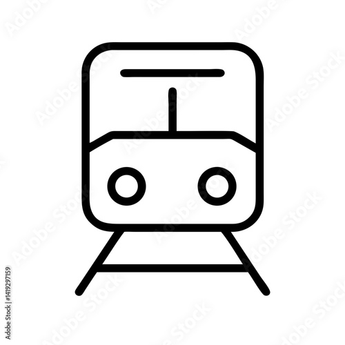 train vector icon for railway transportation systems, urban transit maps, and travel booking platforms, flat stroke icon for apps and websites

