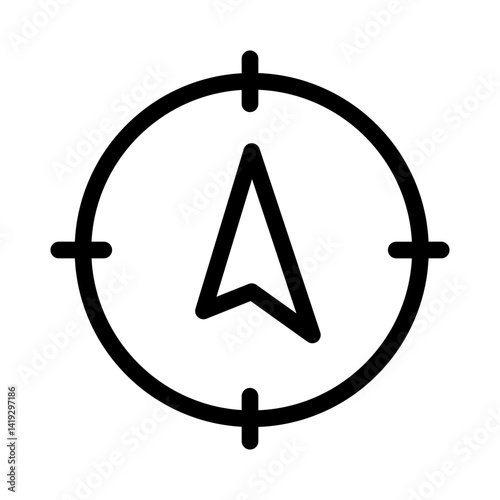 compass vector icon for navigation apps, travel guides, and wayfinding systems, flat stroke icon for apps and websites
