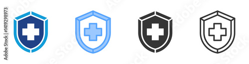 Health Insurance icon set multiple style collection