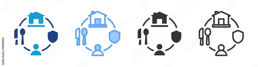 Obraz premium Employee Benefit icon set multiple style collection