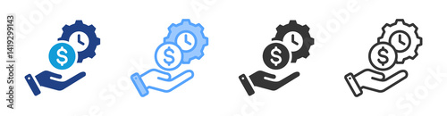 Gig Economy icon set multiple style collection