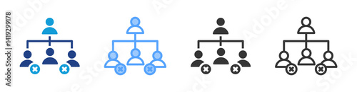 Layoff icon set multiple style collection