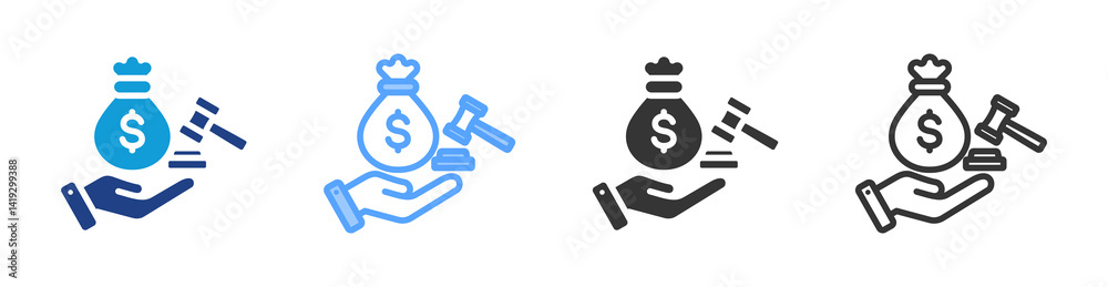 Minimum Wage icon set multiple style collection Minimum Wage icon set multiple style collection