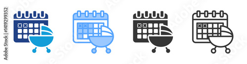 Parental Leave icon set multiple style collection
