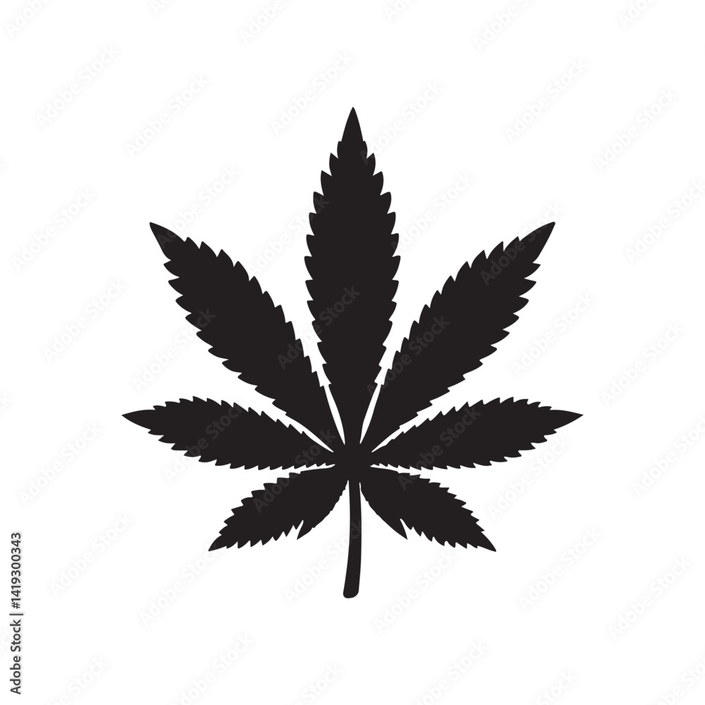 Cannabis Marijuana Leaf Hemp flat vector icon. Simple solid symbol isolated on white background Cannabis Marijuana Leaf Hemp flat vector icon. Simple solid symbol isolated on white background