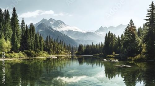 mountain lake in yosemite