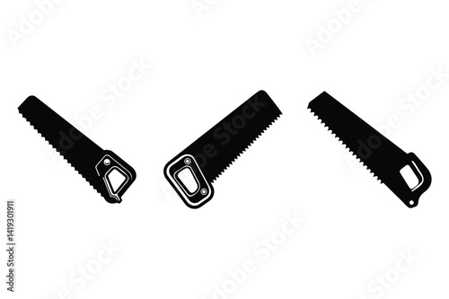 Handsaw black silhouette vector