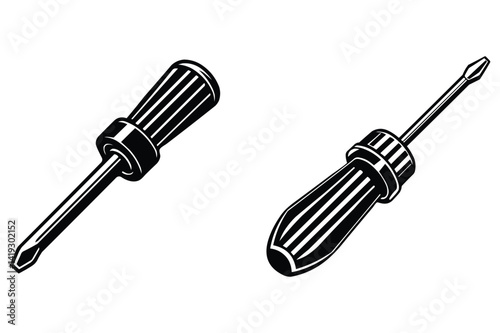 set of screwdriver bits isolated