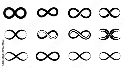 Infinity loop logo icon. Vector unlimited infinity, endless line shape sign