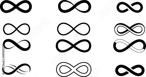 Infinity loop logo icon. Vector unlimited infinity, endless line shape sign