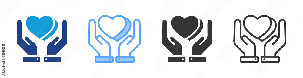 Charity icon set multiple style collection Charity icon set multiple style collection