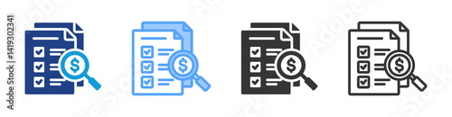 Auditing icon set multiple style collection