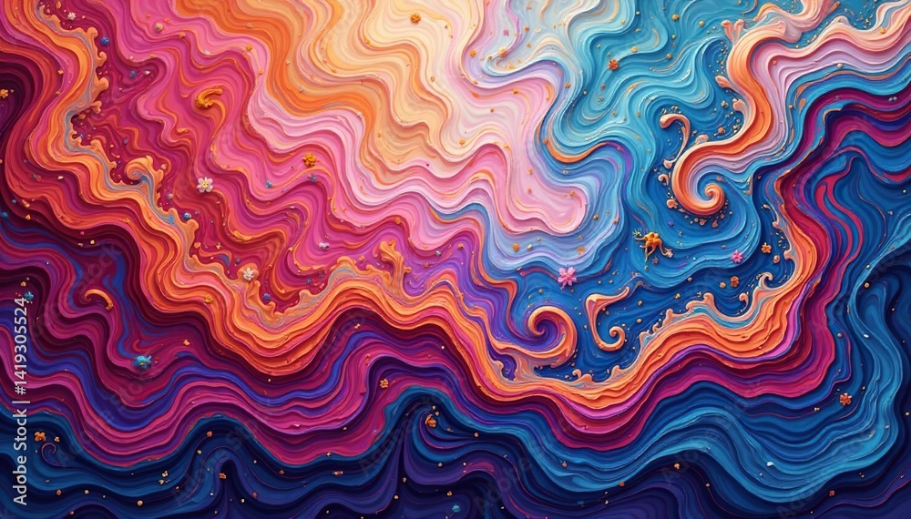 Obraz premium Fluid paisley design, unbroken, soft color gradients , background design, design element, calm