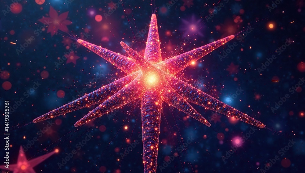 Symmetrical network of interwoven lines forming stars,  texture,  symmetry,  contemporary