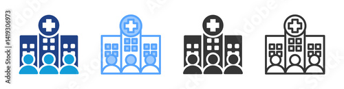 Hospital Staff icon set multiple style collection