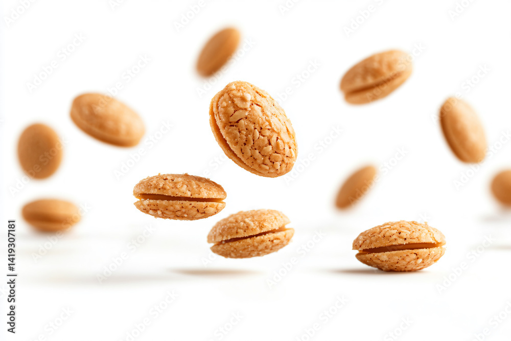 a bunch of nuts flying in the air a bunch of nuts flying in the air