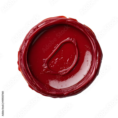 Red sealing wax texture Isolated White Background