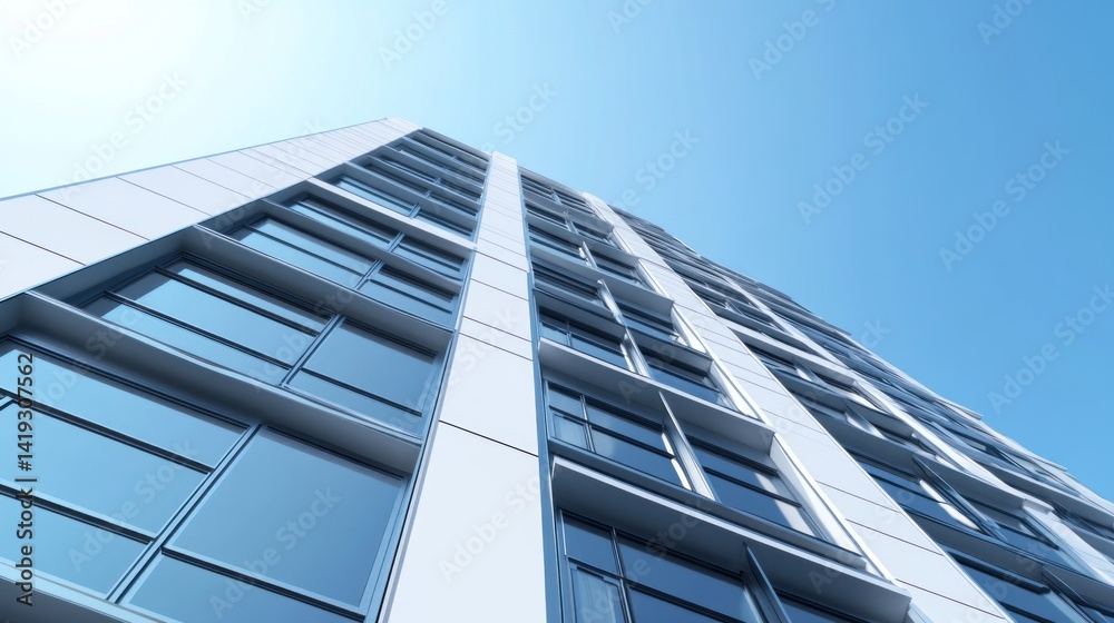 Modern Skyscraper Architecture: A Stunning Low Angle View Modern Skyscraper Architecture: A Stunning Low Angle View