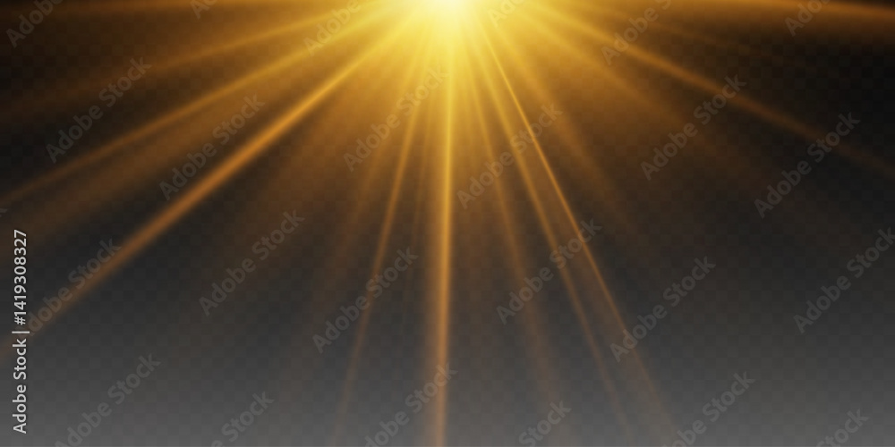 Obraz premium Bright light flickering glare. Star explosion light effect with sun rays.