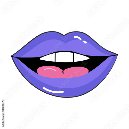 Lilac lips in the style of the 90s
