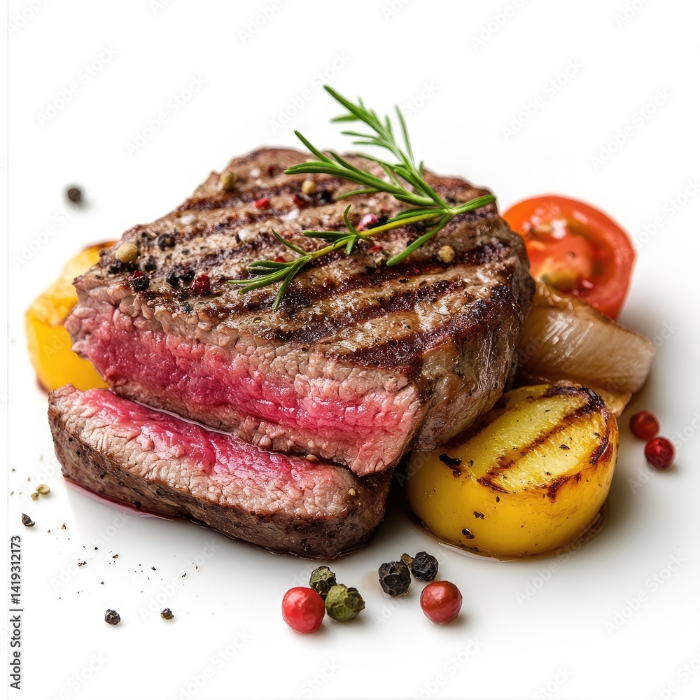 Grilled steak with vegetables Grilled steak with vegetables