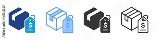 Price icon set multiple style collection