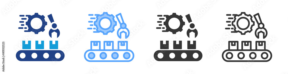 Manufacturing icon set multiple style collection Manufacturing icon set multiple style collection