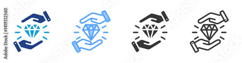 Valuable Asset icon set multiple style collection