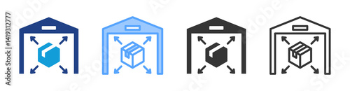 Storage Capacity icon set multiple style collection