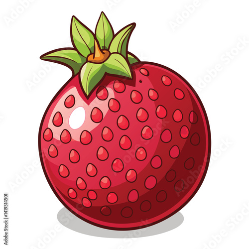 Vibrant Cartoon Strawberry