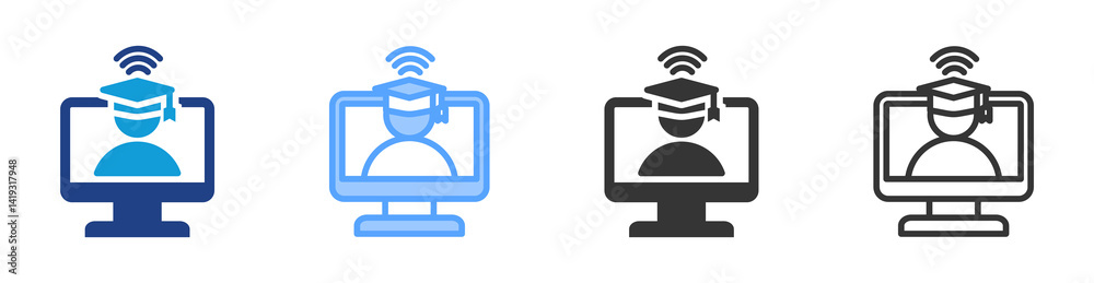 Student icon set multiple style collection Student icon set multiple style collection