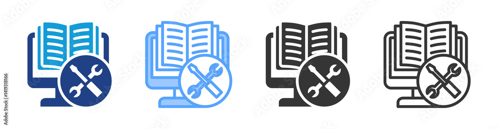 Authoring Tool icon set multiple style collection