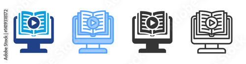 Educational Content icon set multiple style collection