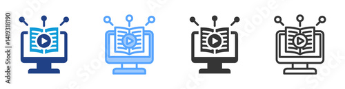 Scorm icon set multiple style collection