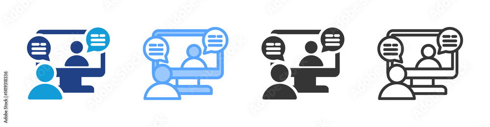 Discussion icon set multiple style collection