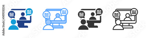 Discussion icon set multiple style collection