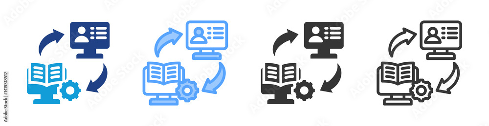 Obraz premium Learning Tools Interoperability icon set multiple style collection