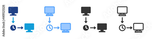 Latency icon set multiple style collection