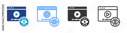 Free Video icon set multiple style collection