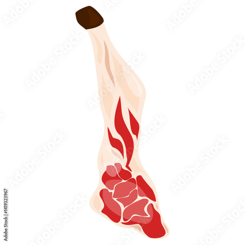 Illustration of Fresh Raw Meat Hanging